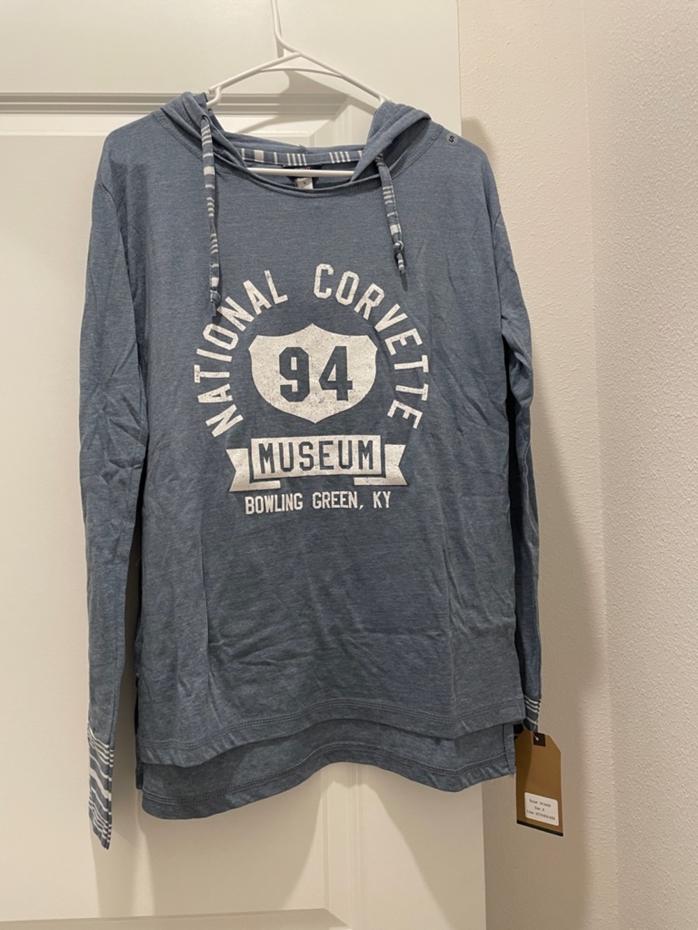 Corvette Blue Hooded Long-Sleeve Tee